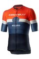 CASTELLI джерсі з коротким рукавом - MILANO - помаранчевий/синій/чорний