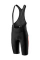 CASTELLI нагрудні шорти - VELOCISSIMO IV - червоний/чорний