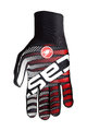 CASTELLI рукавички з довгими пальцями - DILUVIO C - чорний/червоний