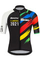 SANTINI джерсі з коротким рукавом - UCI WC FLANDERS 2021 - чорний/веселка