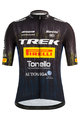 SANTINI джерсі з коротким рукавом - TREK PIRELLI 2021 - чорний/білі/жовтий