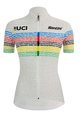 SANTINI джерсі з коротким рукавом - UCI WORLD 100 LADY - білі/веселка