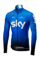 CASTELLI зимова футболка з довгим рукавом - TEAM SKY 2019 WINTER - білі/світло-блакитний/чорний