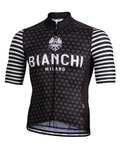 BIANCHI MILANO джерсі з коротким рукавом - DAVOLI - чорний/білі