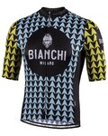 BIANCHI MILANO джерсі з коротким рукавом - MASSARI - жовтий/світло-блакитний