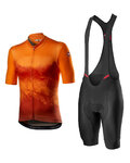 CASTELLI джерсі з коротким рукавом і шорти - POLVERE - чорний/помаранчевий