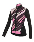SANTINI зимова футболка з довгим рукавом - CORAL RAGGIO LADY - рожевий/чорний