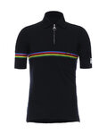 SANTINI футболка з коротким рукавом - UCI RAINBOW WOOL - веселка/чорний