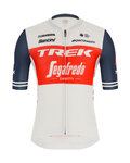 SANTINI джерсі з коротким рукавом - TREK SEGAFREDO 2021 - білі/синій/червоний