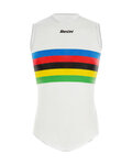 SANTINI футболка без рукавів - UCI RAINBOW - білі/веселка