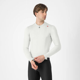 CASTELLI літній трикотаж з довгим рукавом - ESPRESSO - білі