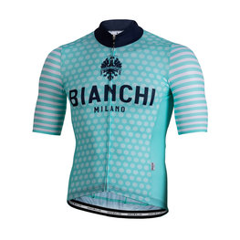 BIANCHI MILANO джерсі з коротким рукавом - DAVOLI - білі/світло-блакитний