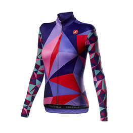 CASTELLI зимова футболка з довгим рукавом - TRIANGOLO MID LADY W - фіолетовий/багатоколірний