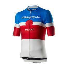 CASTELLI джерсі з коротким рукавом - MILANO - білі/синій/червоний