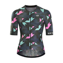 MONTON джерсі з коротким рукавом - AUTUMN COLORS - чорний/синій/рожевий