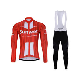 BONAVELO Зимова джерсі та штани - SUNWEB 2020 WINTER - червоний/білі/чорний