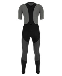 SANTINI довгі штани з підтяжками - VEGA GRIDO WINTER - сірий/чорний