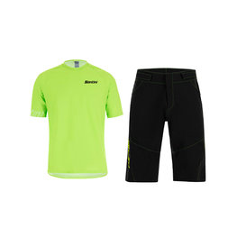 SANTINI MTB джерсі та штани - SASSO MTB  - зелений/чорний