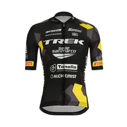 SANTINI джерсі з коротким рукавом - TREK MTB 2019 - білі/жовтий/чорний
