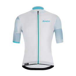 SANTINI джерсі з коротким рукавом - MITO SPILLO - світло-блакитний/білі