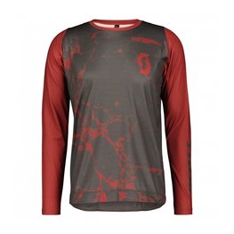 SCOTT літній трикотаж з довгим рукавом - TRAIL VERTIC LS - сірий/червоний