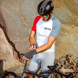 SIX2 джерсі з коротким рукавом - BIKE3 ULTRALIGHT - білі/сірий/червоний